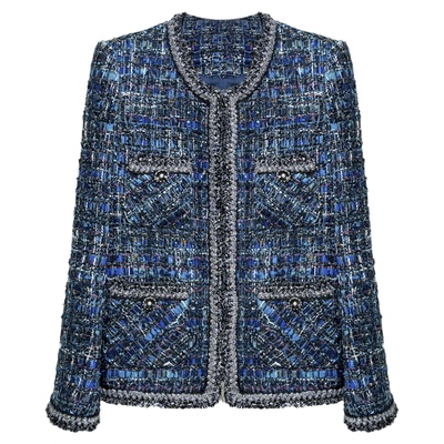 TOP-【蓝色妖姬】春秋重工粗花呢轻奢气质时尚小香风外套-1299