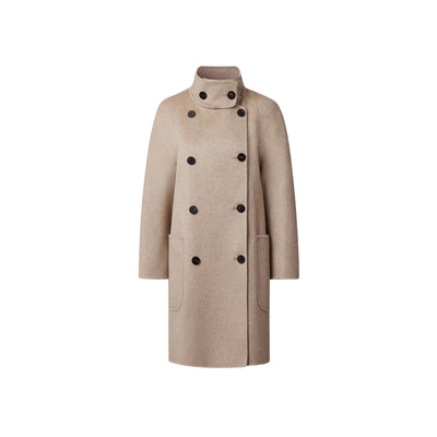 VGRASS冬天羊毛双面呢中长款大衣