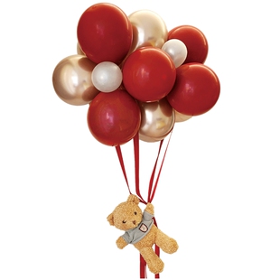 结婚小熊飘空热气球订婚新房女方卧室婚礼装饰婚房布置套装小红书