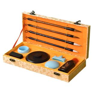 毛笔书法专用初学者套装入门初学儿童三年级练习毛笔字练字纸墨毛笔套装一整套学生写练字纸笔墨纸砚文房四宝