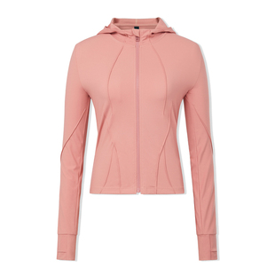 UPON PRO牙签褶修身设计感吸湿速干健身连帽运动外套上衣女