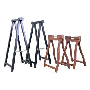 实木站立古筝架立式加高可折叠便携古筝放置架子人字架黑檀色琴架