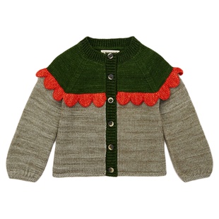 7Z Misha Puff FW24儿童美利奴羊毛毛衣披肩发夹围巾