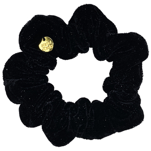 黑色闪闪秋冬复古丝绒大肠圈金标高级感皮筋扎头发绳发圈马尾头花