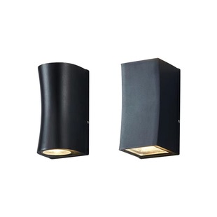 led户外双头黑色壁灯阳台过道庭院花园门柱外墙灯室外上下照射灯