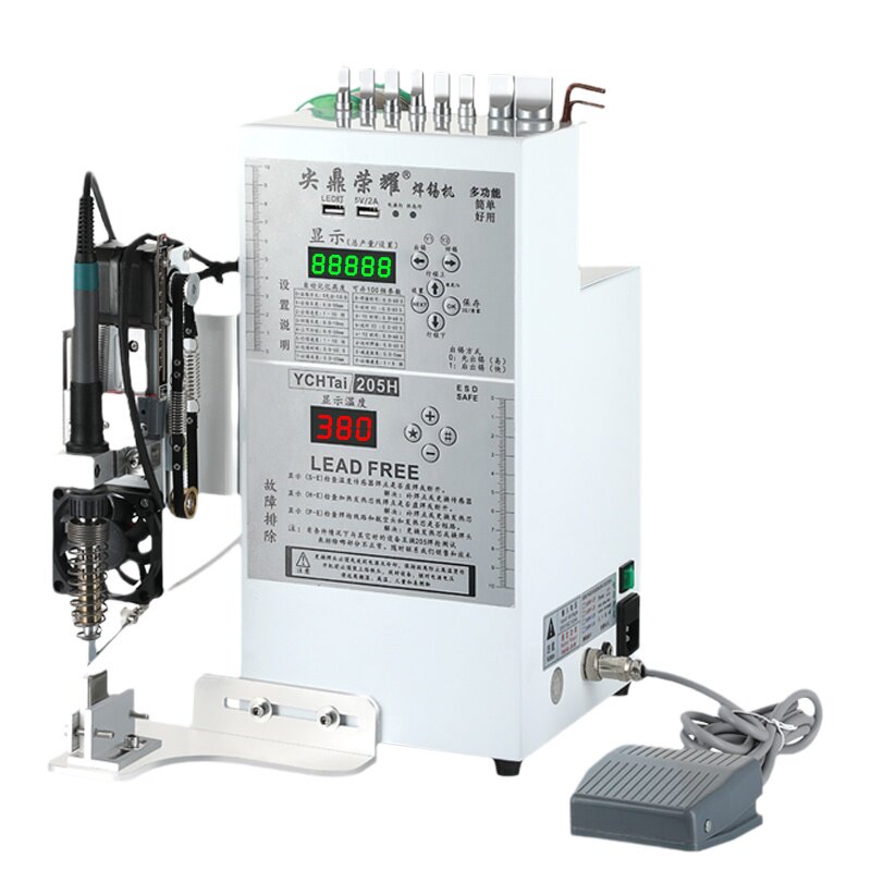 尖鼎半自动焊锡机USB电路板DB头马达航空插头焊接机脚踏式焊线机