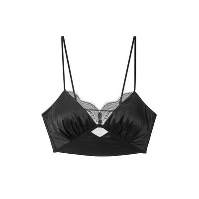 幸棉法式蕾丝美背吊带缎面内衣女