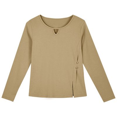 正肩气质打底衫女春季修身上衣