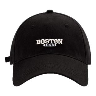 加大头围BOSTON棒球帽子男女宽帽檐显脸小硬顶鸭舌帽女潮情侣