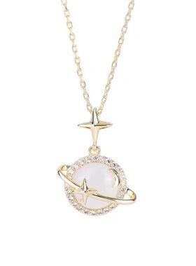 昼夜星辰星月项链女锁骨链