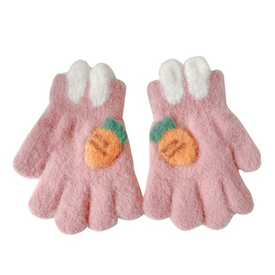 宝宝手套冬季小童1-3岁2保暖可爱幼童婴幼儿五指儿童分指女童男童