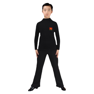 儿童拉丁舞服装加绒加厚男童男孩女童少儿秋冬季练功冬天舞蹈套装
