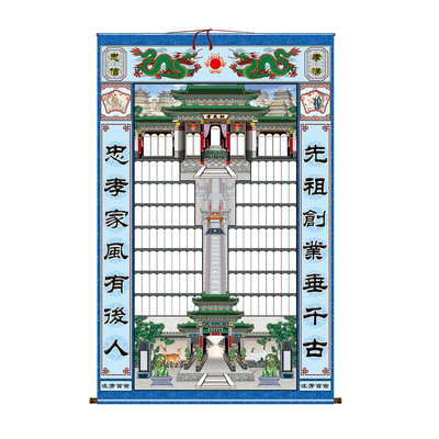 老祖宗家谱族谱挂画卷轴祖影家堂