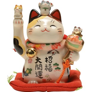 日本药师窑开运招财猫大号摆件日式生日开业乔迁居家店铺创意礼品