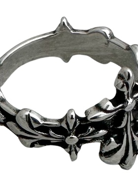 复古克罗钛钢食指戒潮男女戒指伈