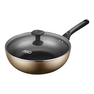 爱仕达ASD不粘锅炒锅带盖不粘涂层家用炒菜锅爆炒锅燃气明火专用