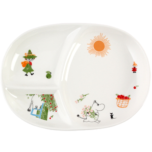 moomin姆明官方餐具陶瓷分格盘分餐盘宝宝儿童女早餐分隔三格盘子