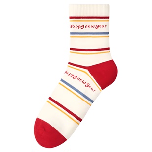 尼多熊儿童红袜子本命年袜子秋冬a类棉袜过年红色袜新年袜男女童