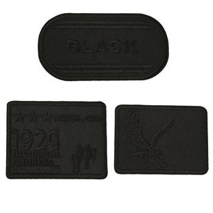 黑色刺绣徽章布贴 自粘补丁贴免缝羽绒服衣服裤t恤男修补破洞无痕