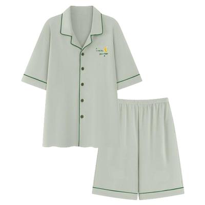 纯棉睡衣男款短袖短裤家居服套装