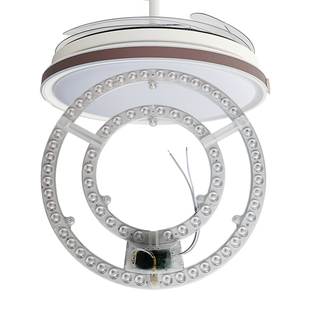 风扇灯led灯芯客厅吊扇灯餐厅吊灯光源吸顶灯替换芯圆形灯盘灯片