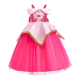 超级玛丽马里奥碧姬COS衣服儿童桃子peach碧琪公主女孩表演连衣裙