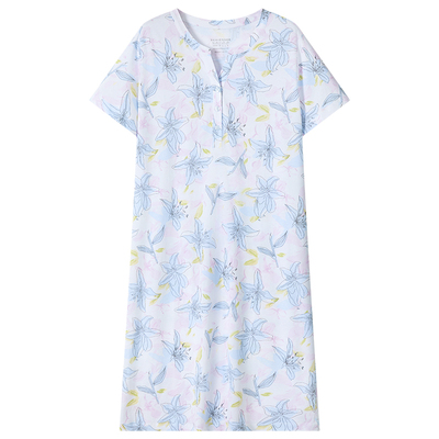 舒雅女士纯棉印花家居服睡裙