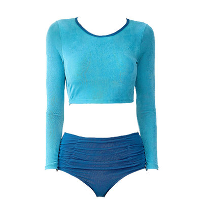 【假面猫】青蓝配饰韩系学院泳衣