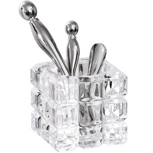 面膜勺子固定器玻璃镜柜桌面眼霜按摩棒护肤挖取化妆工具刷收纳架