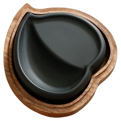 沁桃砚台龙尾石仿桃形寿桃