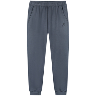 特步冬季加绒运动裤男士春秋款灰色卫裤束脚长裤加厚保暖休闲裤子