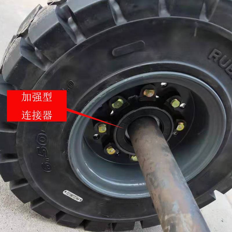 源头厂家 隧道台车轮来图650-10车轴后桥 平板车拖车实心轮胎批发