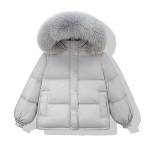 高端oversize面包服羽绒棉衣棉服女2025秋冬季新款短款大毛领外套