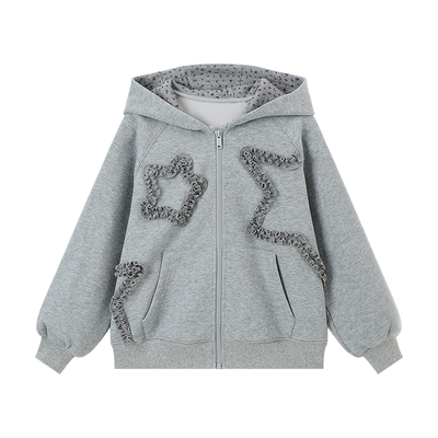 布丁哈鲁春装女童童装洋气上衣2026春季新款儿童百搭卫衣外套