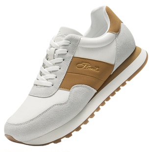 宾度男鞋官方正品2026春季新款德训运动鞋厚底增高皮面低帮阿甘鞋