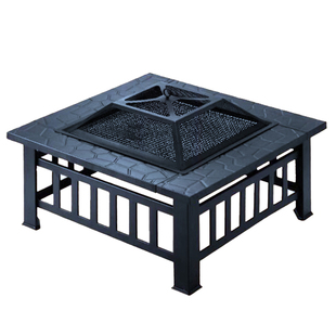 网红烧烤桌户外庭院围炉煮茶烧烤炉家用木碳烤火盆花园烤肉烧烤架
