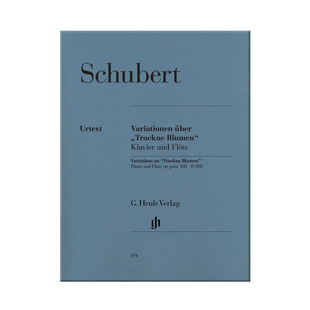 舒伯特 枯萎的花朵变奏曲 E小调 op post160 D802 长笛和钢琴 亨乐乐谱书 Schubert Variations on Trockne Blumen Flute HN474