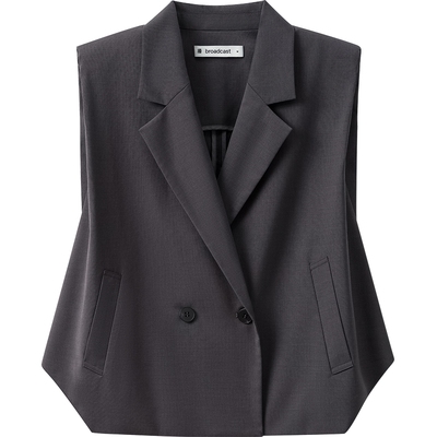 【播奥莱】播商场同款轻职场西装领马甲女25夏宽松上衣BDS2MD2452