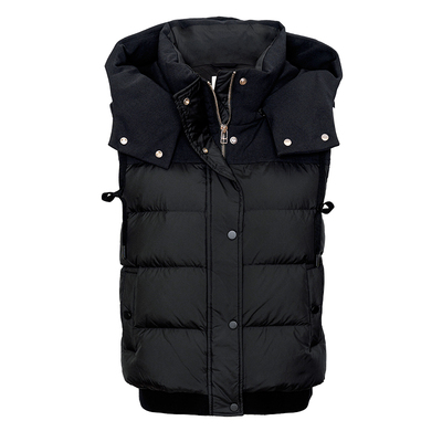 JESSIE时尚白鸭绒连帽羽绒马甲女