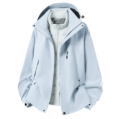 稻草人冬季羽绒内胆冲锋衣女2025新款两件套加绒加厚三合一外套男