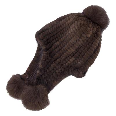 裘婵水貂女皮草甜美可爱帽子冬季