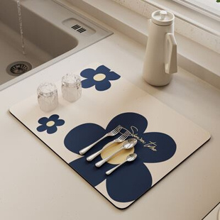 厨房沥水垫台面硅藻泥吸水桌垫家用杯碗碟干燥垫防滑防污餐桌垫子