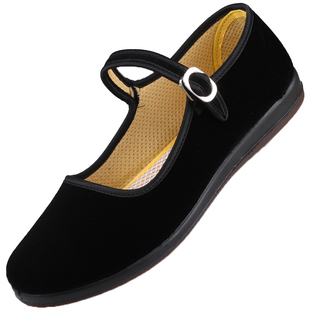 老北京布鞋女新款夏季妈妈工作鞋黑布鞋女款平底鞋上班单鞋女舞蹈