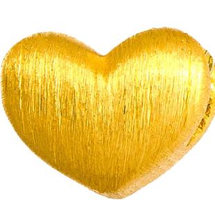 潮宏基小确幸爱心黄金吊坠串珠小桃心3D硬金不含链生日礼物 计价