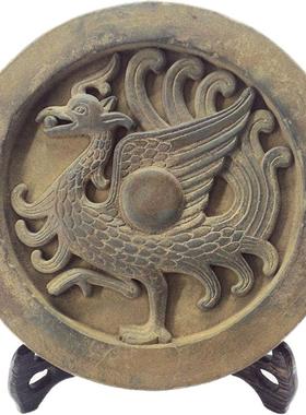 汉代朱雀瓦当办公室仿古桌面摆件