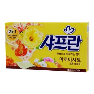 韩国柔顺剂纸抽增香纸抽取式衣物黄色木棉花香持久防静电卫生间