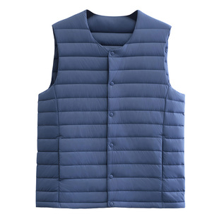 2026年雅鹿正品新款轻薄羽绒内胆马甲羽绒服超保暖鸭绒内胆蓝色