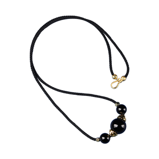 五行缺水补水项链天然五行水晶项链黑曜石海蓝宝天河石喜水女项链