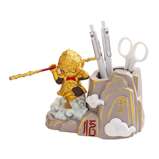 创意悟空笔筒收纳办公室桌面装饰摆件轻奢高级感生日礼物实用男孩