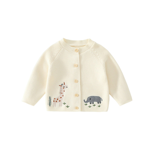 波步女童外套春装2026新款宝宝毛衣开衫长袖幼儿洋气针织毛线衣服